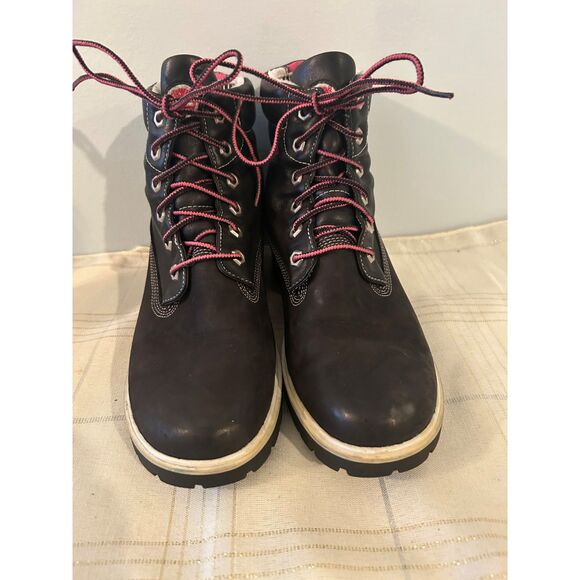 Timberland Black Leather Boots - Size 7.5 - Picture 4 of 8